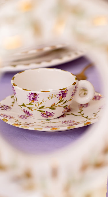 CUP WITH HANDLE AND SAUCER