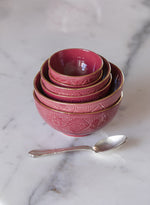 Round bowls and salad bowl eggplant gold imprint (8046820655423)