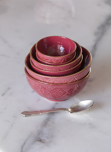 Round bowls and salad bowl eggplant gold imprint (8046820655423)