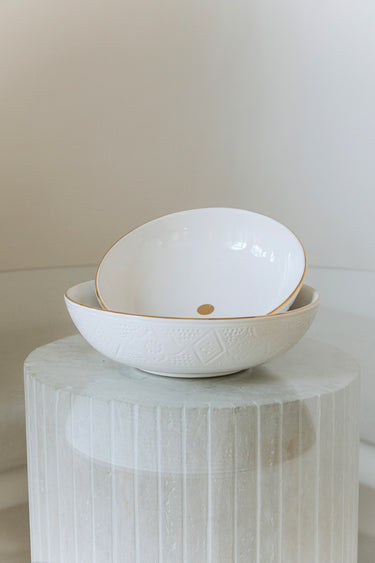 Empreinte low salad bowl white gold (9437172924735)