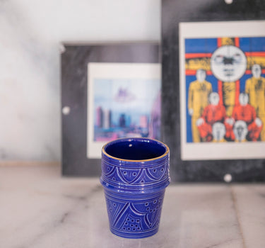 Medium beldi cup Empreinte Majorelle Blue  gold (6891983667242)