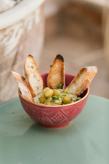 Round bowls and salad bowl eggplant gold imprint (8046820655423)