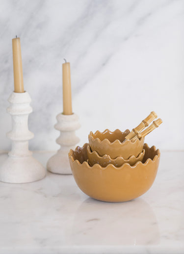 TAZZA CURRY GOLD BOWLS AND SALAD BOWL (14785238466943)