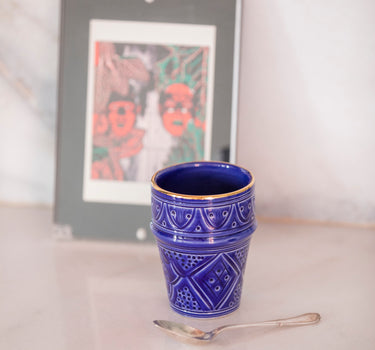 Large beldi cup Empreinte Majorelle Blue  gold (6820534255658)