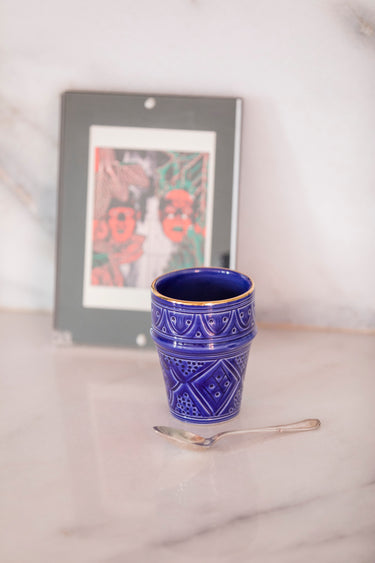 Large beldi cup Empreinte majorelle blue gold (6820534255658)