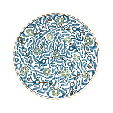 Multi flower plate blue gray gold (8039091503423)
