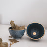 2 MINI CERAMIC BOWLS EMPREINTE BLUE GREY GOLD (6901400797226)