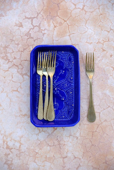 Rectangular tray Empreinte majorelle blue gold (6826334322730)