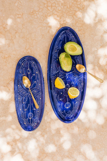 Oval tray Empreinte majorelle blue gold (6826355949610)