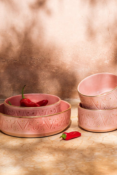 BOWL, SALAD BOWL AND STRAIGHT DISH ROSE GOLD IMPRINT (6621937893418)