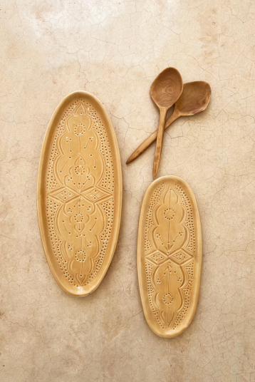 Plateau ovale Empreinte paille gold (8759542907199)