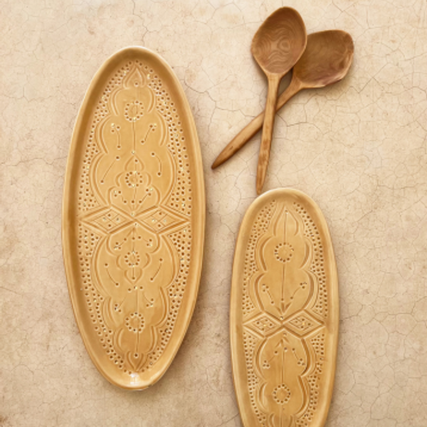 Plateau ovale Empreinte paille gold (8759542907199)