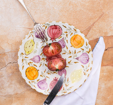 GRANDE ASSIETTE D26CM MULTIFRUITS GOLD.CERAMIC (9429355462975) (9691031044415) (9691089076543)