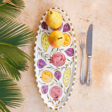 PETIT PLAT OVAL MULTIFRUITS GOLD.CERAMIC (9416001782079)