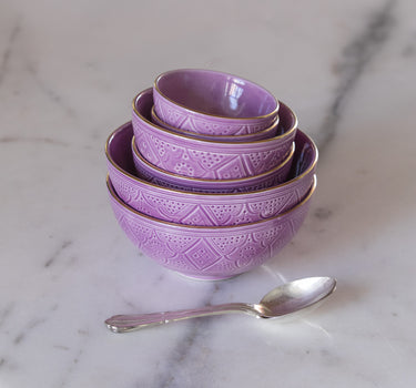Bols et saladier empreinte lilas gold (8261381161279)