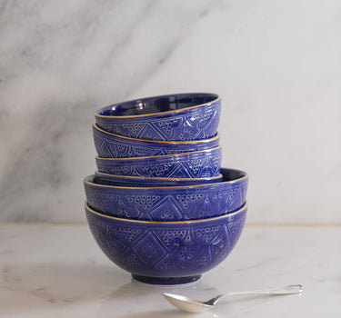 Bols et saladier ronds Empreinte bleu majorelle gold (6832473505834)