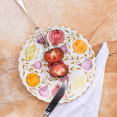GRANDE ASSIETTE D26CM MULTIFRUITS GOLD.CERAMIC (9429355462975) (9691031044415) (9691089076543)