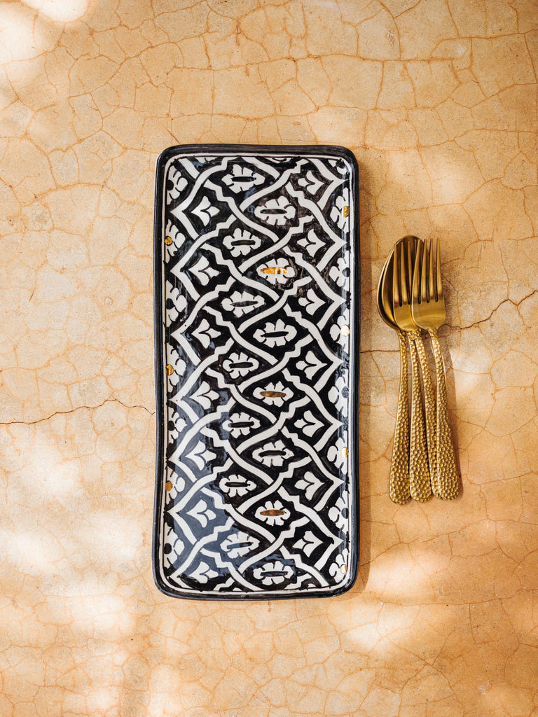 Plat à cake Fassia noir gold (8759471505727)