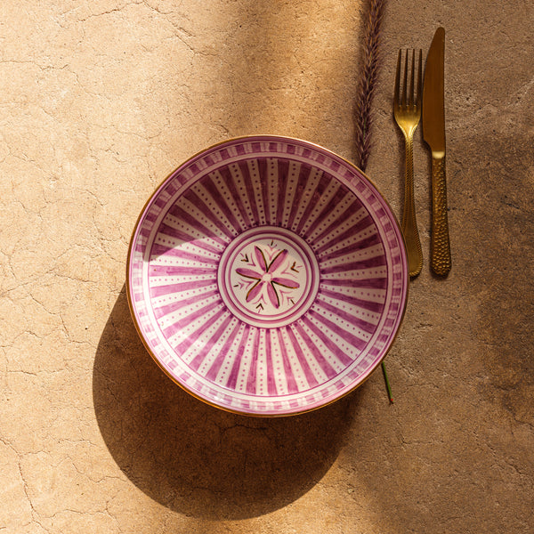 Bol, saladier et plat droits Sunflower lilas gold (8551303840063)