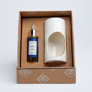 Coffret un diffuseur empreinte blanc et une huile à bruler concentrée (8995108094271)