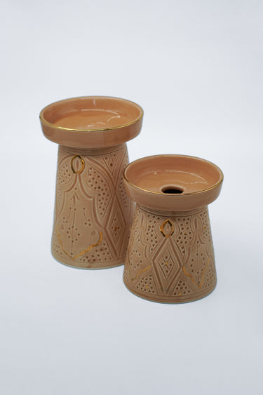 DUO BOUGEOIR PIEDESTALE EMPREINTE SAHARA GOLD (15041986888063)