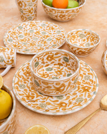 PLAT DE SERVICE DROITS FLEURS MIMOSA GOLD (9207115022655)