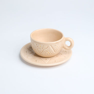 TASSE ANSE AVEC SOUCOUPE EMPREINTE SAHARA GOLD (14978940141951)