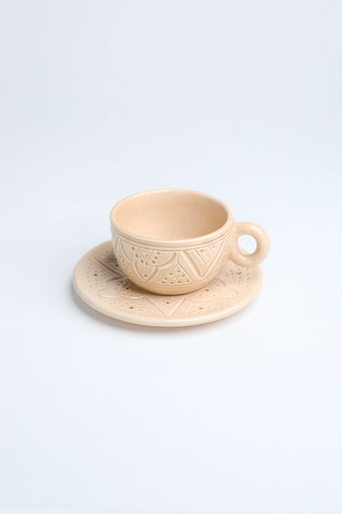 TASSE ANSE AVEC SOUCOUPE EMPREINTE SAHARA GOLD (14978940141951)