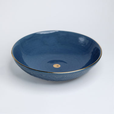 Saladier bas moyen  Empreinte bleu stone gold (15009808843135)