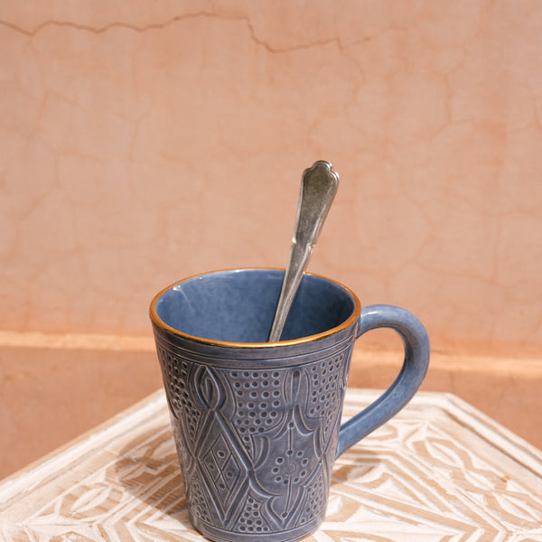 Mug empreinte bleu stone gold ceramic (9462968451391)