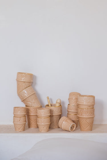 Coffret de deux moyennes tasses sahara et un beurrier empreinte mint gold (9669492113727)