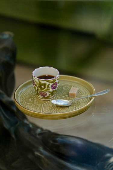 PLATEAUX RONDS EMPREINTE KAKI GOLD CERAMIC (14589832167807)
