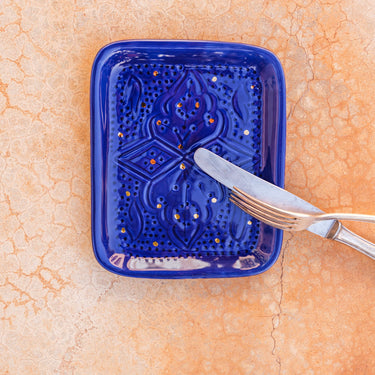 Petit plateau Empreinte bleu majorelle gold (6825711271978)