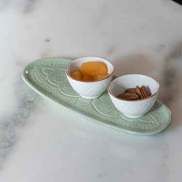 Plateau à tapas ovale Empreinte mint gold (6621940023338)