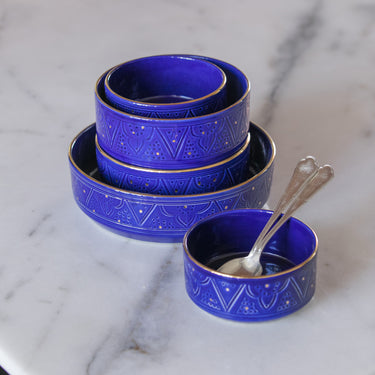 Plats de service droits Empreinte bleu majorelle gold (6892018630698)