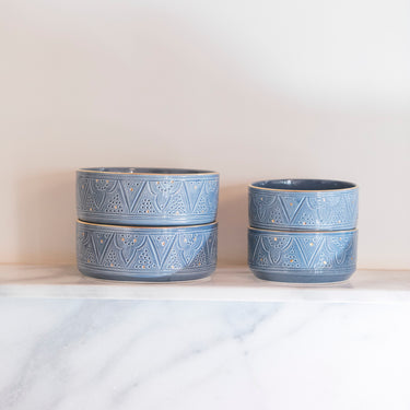 Plats de service droits Empreinte bleu stone gold (8048652845375)