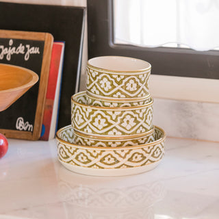 Plats de service droits Fassia kaki gold (8995181134143)