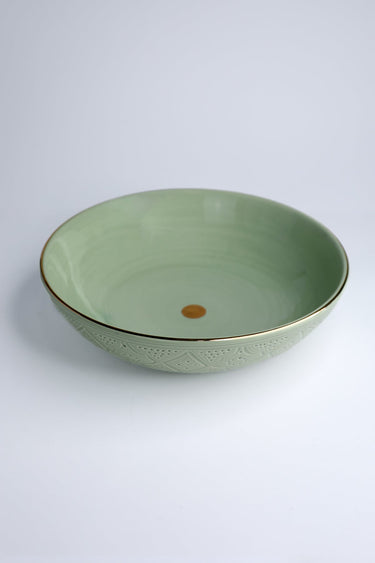 Saladier bas Empreinte mint gold (9437173121343)
