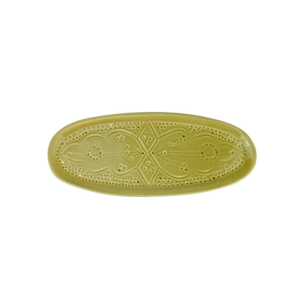 Plateau ovale Empreinte kaki gold (8995236413759)