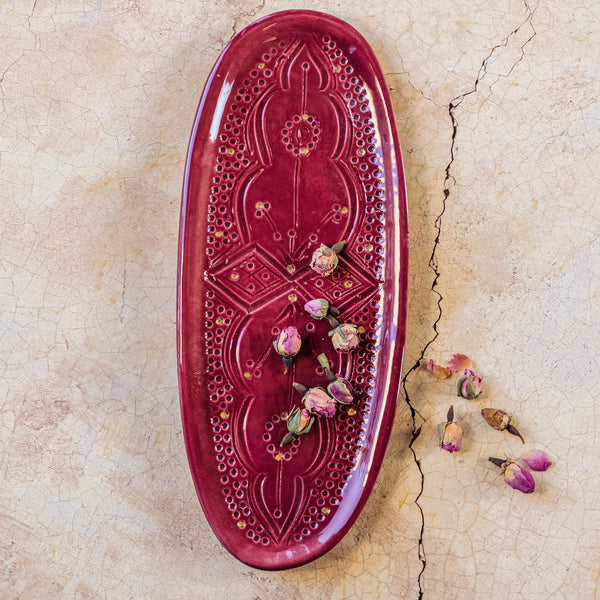 Plateau ovale Empreinte aubergine gold (8046890385727)