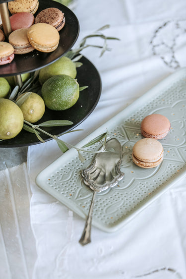 Plat à cake Empreinte mint gold (8048743973183)