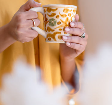 Petit mug Fleurs mimosa gold (9237799698751)