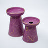 DUO BOUGEOIR PIEDESTALE EMPREINTE LILAS GOLD (15041959592319)