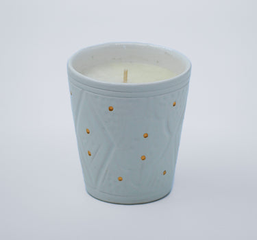 PETITE BOUGIE CONIQUE EMPREINTE BLANC GOLD (14785675067775)