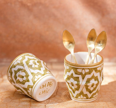 Petite tasse à café Fassia kaki gold (9026630680895)
