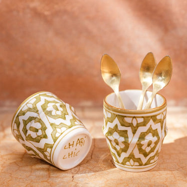 Petite tasse à café Fassia kaki gold (9026630680895)