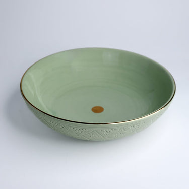 Saladier bas Empreinte mint gold (9437173121343)