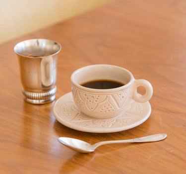 TASSE ANSE AVEC SOUCOUPE EMPREINTE SAHARA GOLD (14978940141951)