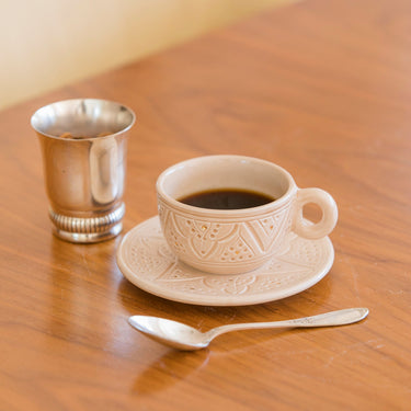 TASSE ANSE AVEC SOUCOUPE EMPREINTE SAHARA GOLD (14978940141951)