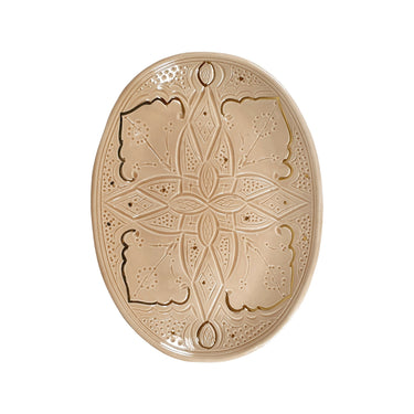 ASSIETTE OVALE EMPREINTE SABLE GOLD (6621939990570) (6719697059882)